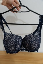 Belle Vere Notte Bra 32C - Navy Blue LaceUnderwire Padded Lingerie