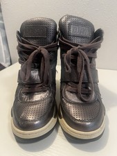 Ash Limited 40 Wedge Sneakers High-Top Heels Boots Pewter Basketball Celebrity