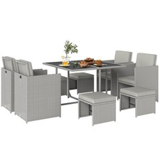 Outsunny 8 Seater Cube Rattan