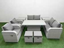 Fimous Outdoor Reclining Chair Love Sofa Rattan Garden Furniture Set 6-9 Seater