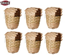 6 PACK WICKER FINCH NEST BASKETS NESTING BOX CAGE & AVIARY BREEDING 3 SIZES 