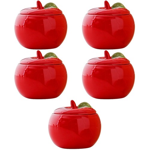Stylish red ceramic canister - red,