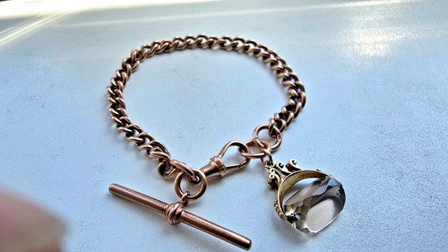 9ct rose gold watch chain