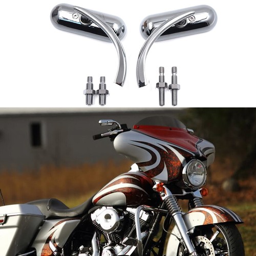 Chrome oval mirrors - chrome, harley
