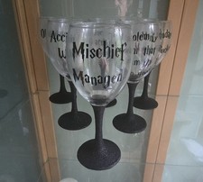 Set Of 4 Harry Potter Glitter Wine Glasses For Adults