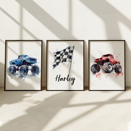 Monster truck poster set - truck,