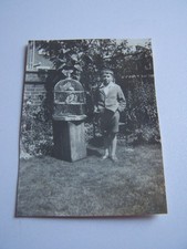Boy Standing next to Ornate Bird Cage Vintage Photo