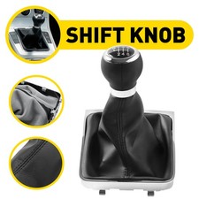 Black 6 Speed Gear Shift Knob + Gaiter Frame Fits For VW Passat B6 2005-2011 NEW