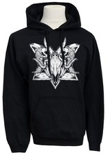 Unisex Satanic Hoodie Baphomet Goat Skull Gothic Pentagram Horns Devil Worship