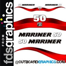 Mariner 50hp 2 stroke outboard decals/sticker kit