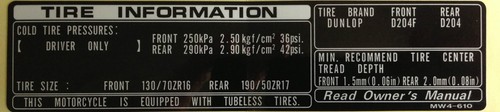 Honda rc45 rvf750r tyre tire - tyre,