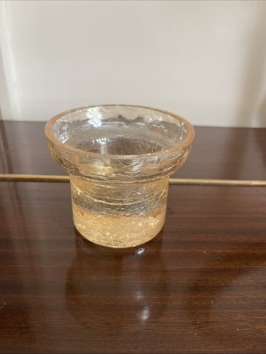 Amber yellow crackle glass - amber,