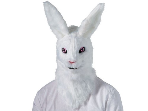 Creepy white rabbit bunny mask - creepy,