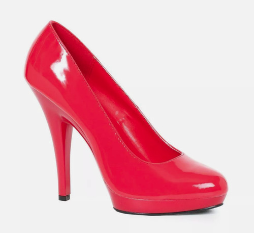 Red stiletto closed toe pumps - stiletto,