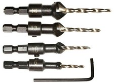 4pcs Countersink Drill Bit Set Carpentry Quick Change Hex Shank