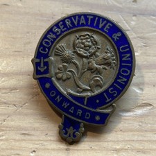 Vintage Enamel Badge - Conservative & Unionist