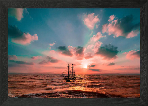 Ship the sea framed - ship, wall