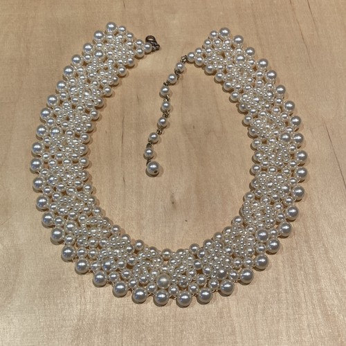 Ivory faux pearl choker - ivory,