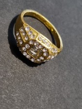 Gold Tone Ring With Clear Tone