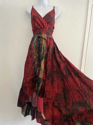 Red dress long bohemian tie - long,