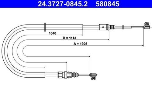 Parking brake cable ate fits - parking,