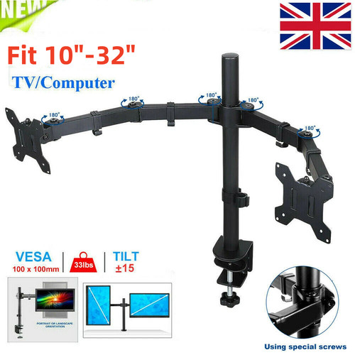 Double twin arm desk - double, mount