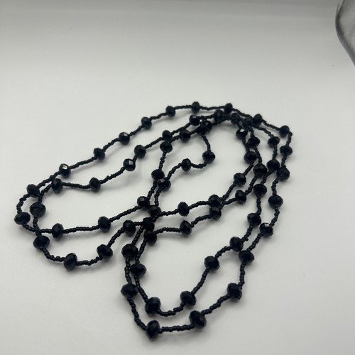 Vintage faceted black bead - vintage,