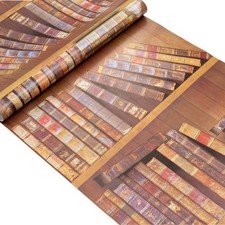 10m Retro Library Bookshelf Wallpaper Books Shelves Classic Realistic Bookcase