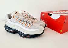 BOXED 2024 NIKE AIR MAX 95 UK 8 WOLF GREY & SAFETY ORANGE & BLACK MENS TRAINERS
