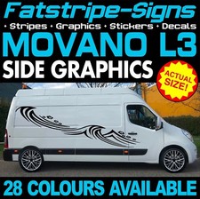 to fit VAUXHALL MOVANO L3 LWB GRAPHICS STICKERS STRIPES DECALS CAMPER VAN