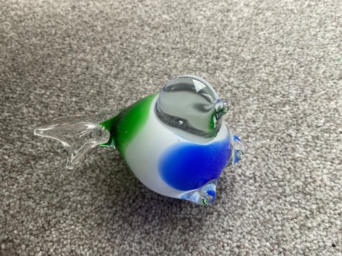 Hand blown glass bird figurine - blown,