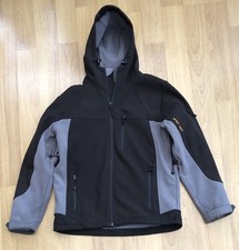 SNOW TECH Mens Fleece lined, hooded with zipper vents Black & Grey Jacket Size L