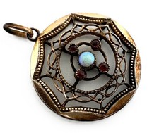 Antique Milk Opal & Garnet