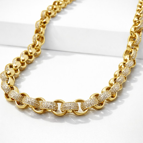 Mens 18k gold layered 12mm - mens,