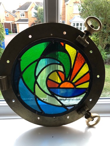 Stained glass porthole with - stained,