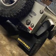 Britpart Pair Rear Wide Mud Flaps Defender 110 / 130 - Yellow Logo