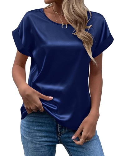 Womens satin silk short sleeve - womens,
