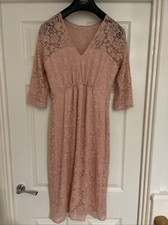 Tiffany Rose Suzie Maternity Dress Size 1 UK 8-10 Pink Blush Rose Lace