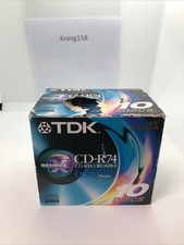 Box of 10 Sealed TDK Reflex Ultra CD-R74 CD-Recordable 650MB 74mins (Tatty box)