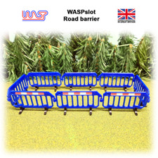 Slot Car Trackside Scenery Blue Road Barriers x 8 1:32 Scale WASP
