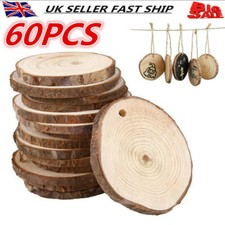 60Pcs Round Log Slices Discs
