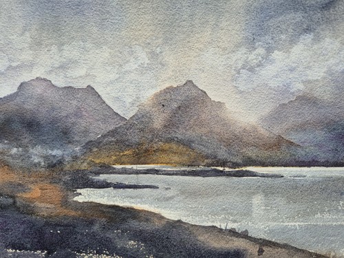 Highlands scotland watercolour - highlands,