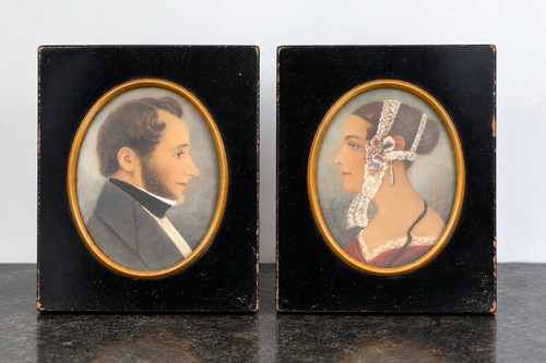 Pair vintage portrait - pair,