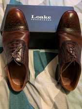 Loake Brogue Smart Formal Shoes Men's UK Size 9 Brown Leather