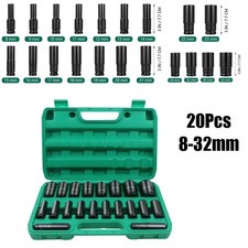 Heavy Duty 1/2” Drive Deep Impact Sockets Set Long Reach Wheel Wrench Nut 20PCS