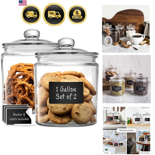 Gallon glass cookie jars - 1, +