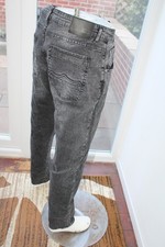 Mens POLICE CORVO W38 L31 Black jeans Slim Fit Tapered Leg 38R stretch