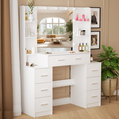 Drawers makeup desk with - makeup,