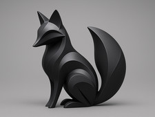 Abstract fox sculpture home