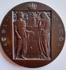 Art deco bronze medal rau - deco, by